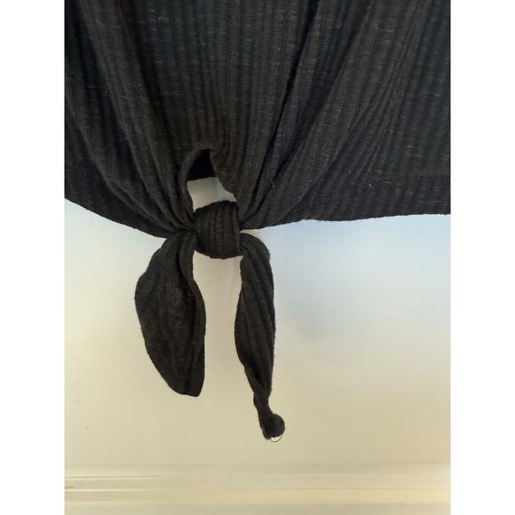 Women's Crop Top Hippie Rose Tie Front Ribbed Tank Top. Size Large - Picture 5 of 8